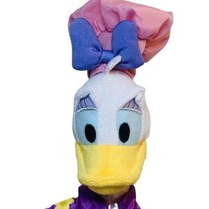 Disney Jr Daisy Duck Baker Purple Satin Chef Plush Stuffed Animal Doll 11"